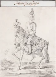 Gustav III. in Rüstung zu Pferd 1776